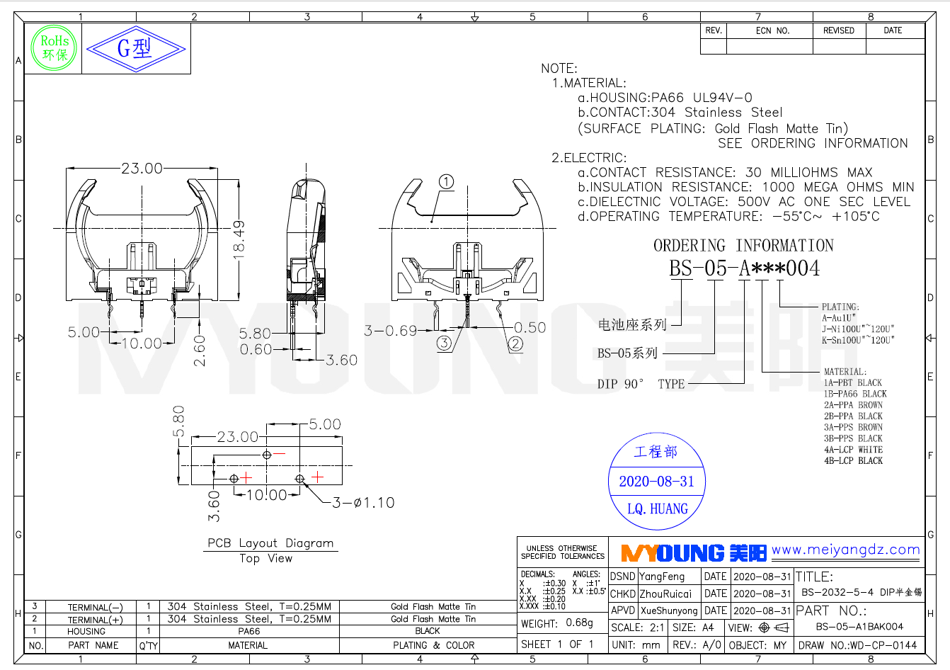 电池座BS-AG13-9 AU SMT